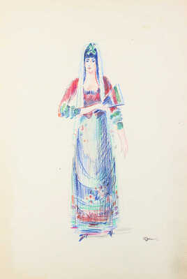 Суханов Борис Фёдорович. Лот из восьми листов с эскизами костюмов